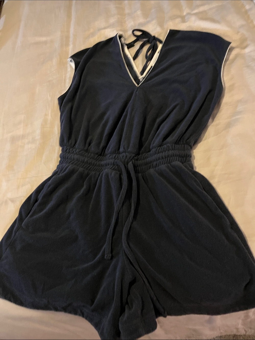 summersalt Navy Romper with White Trim
